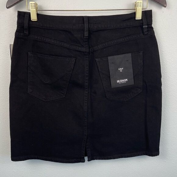 NWT Hudson Los Angeles Black Denim Lulu Skirt Size 28 - Picture 3 of 5